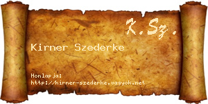 Kirner Szederke névjegykártya